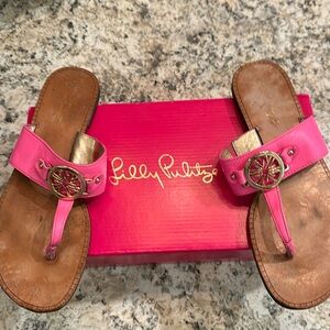 Lilly Pulitzer Rousseau Sandal, Prosecco Pink, size 8, very good condition